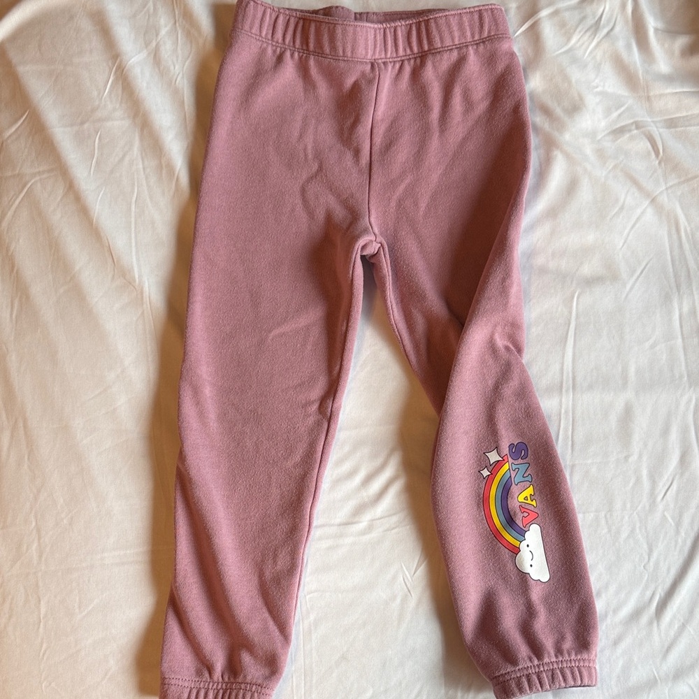 Vans Pink Kids Rainbow Logo Joggers
